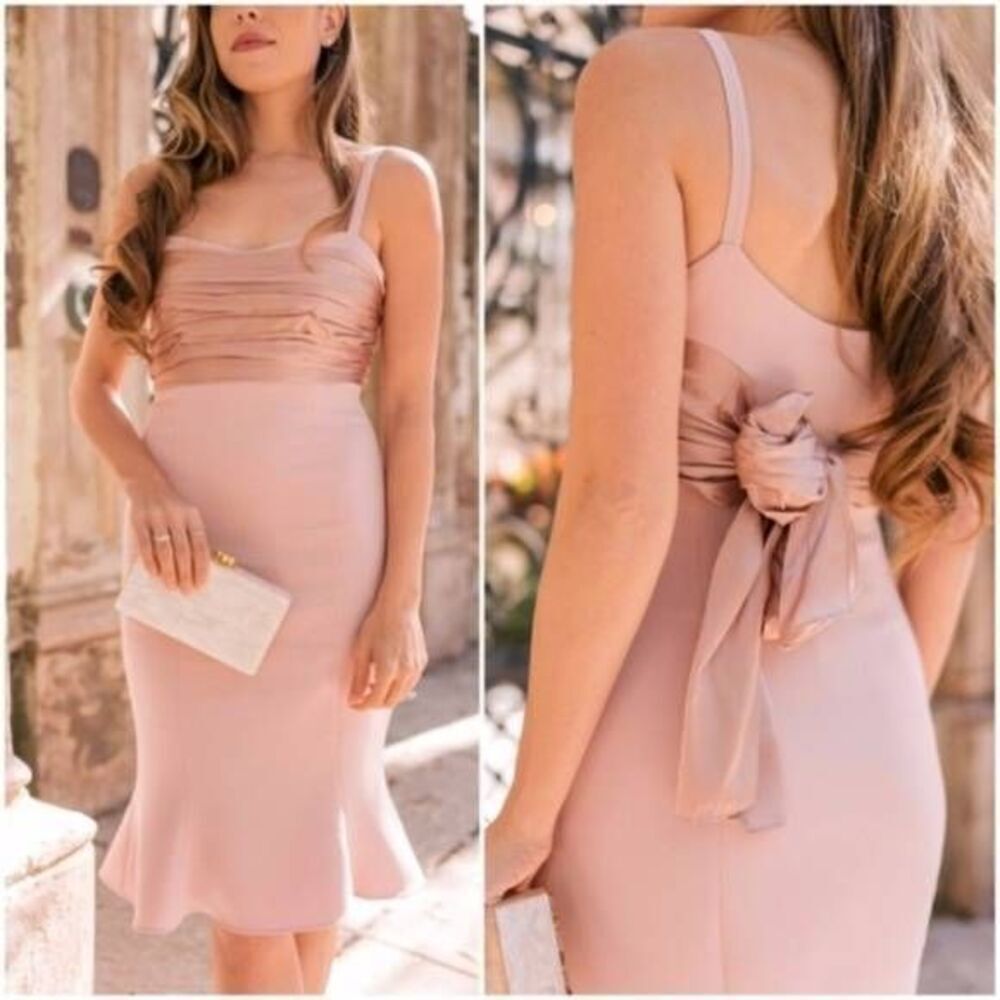 CINQ À SEPT Square Neckline Knee-Length Dress 0
